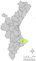 Localització de la Vall de Laguar respecte del País Valencià